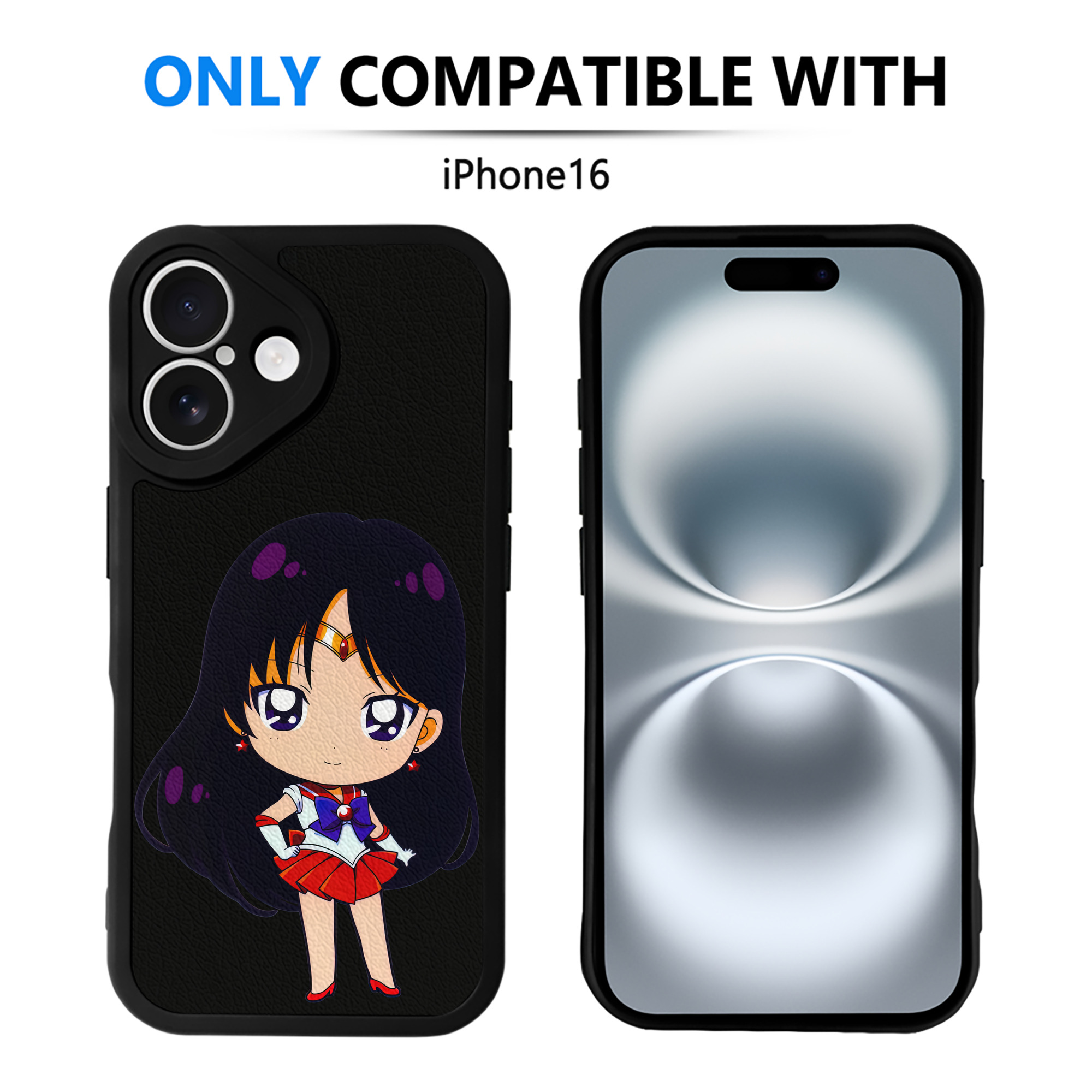 （画像用） 美少女戦士セーラームーン 火野レイ ひの レイ Sailor Moon Hino Rei （セーラーマーズ,Sailor Mars） 【iPhone 16シリーズ対応】シリコンスマホケース（レザー調） 材質：シリコン